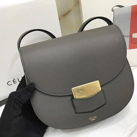 Celine Small Trotteur Bag in Grained Calfskin Grey CL30038