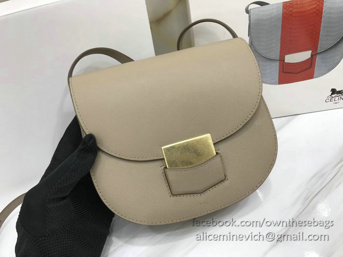 Celine Small Trotteur Bag in Grained Calfskin Light Grey CL30038