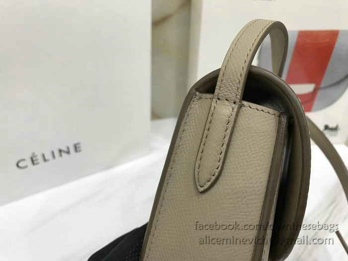 Celine Small Trotteur Bag in Grained Calfskin Light Grey CL30038