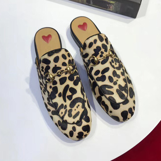 Gucci Princetown leopard calf hair slipper 476250