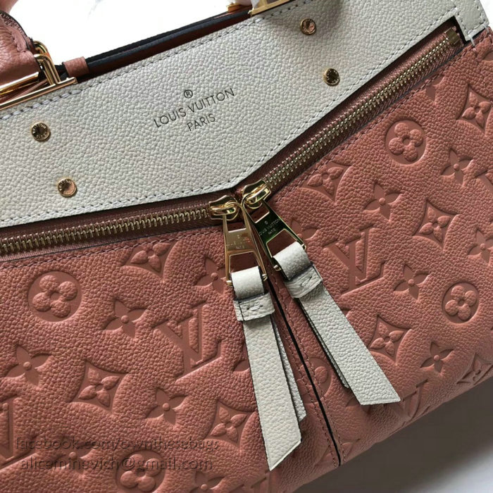 Louis Vuitton Monogram Empreinte Zipped Handbag PM Papyrus Creme M54196