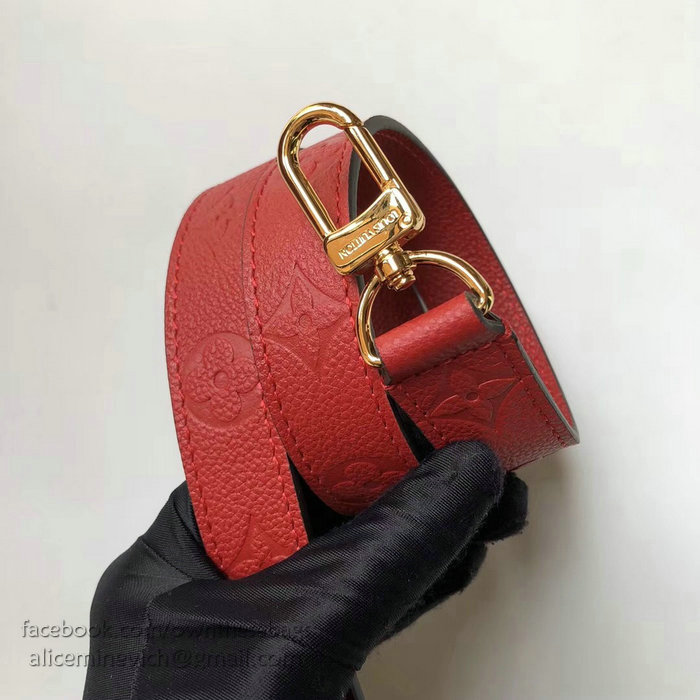 Louis Vuitton Monogram Empreinte Zipped Handbag PM Red M54196