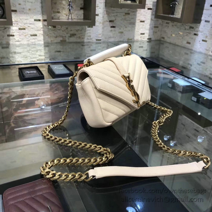 Saint Laurent Matelasse Chain Wallet Off-white with Gold hardware 438492