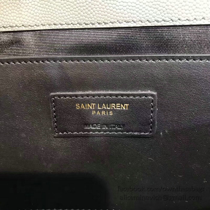 Saint Laurent Medium Grained Matelasse Shoulder Bag Grey 428134