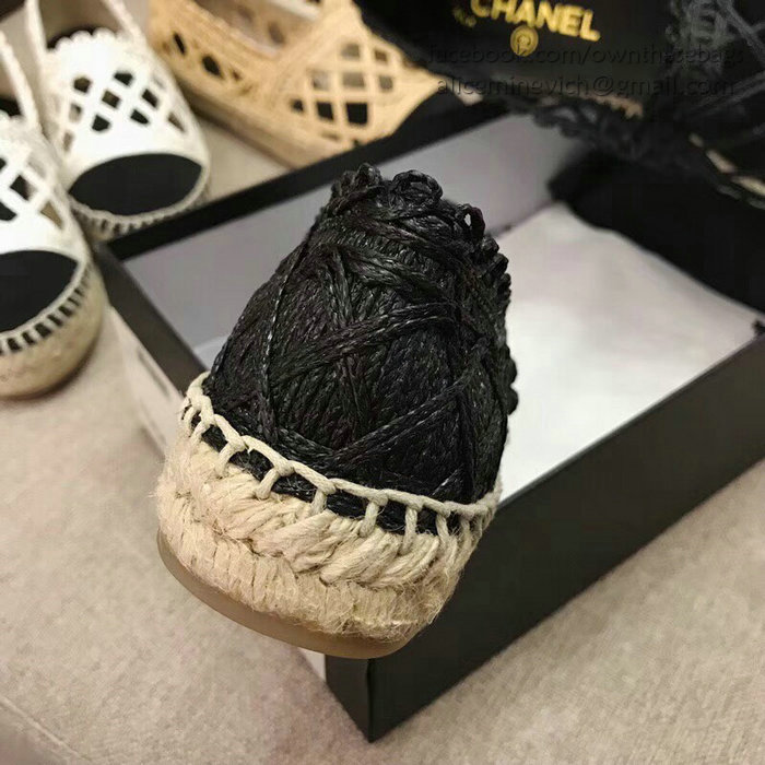 Chanel Fabric Espadrille Flat Black CH05081