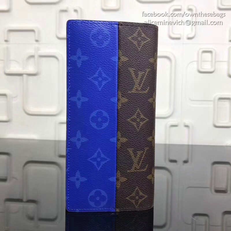 Louis Vuitton Monogram Canvas Brazza Wallet Blue M63027