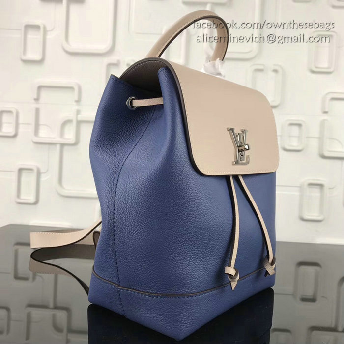 Louis Vuitton Soft Calfskin Lockme Backpack Blue M41817