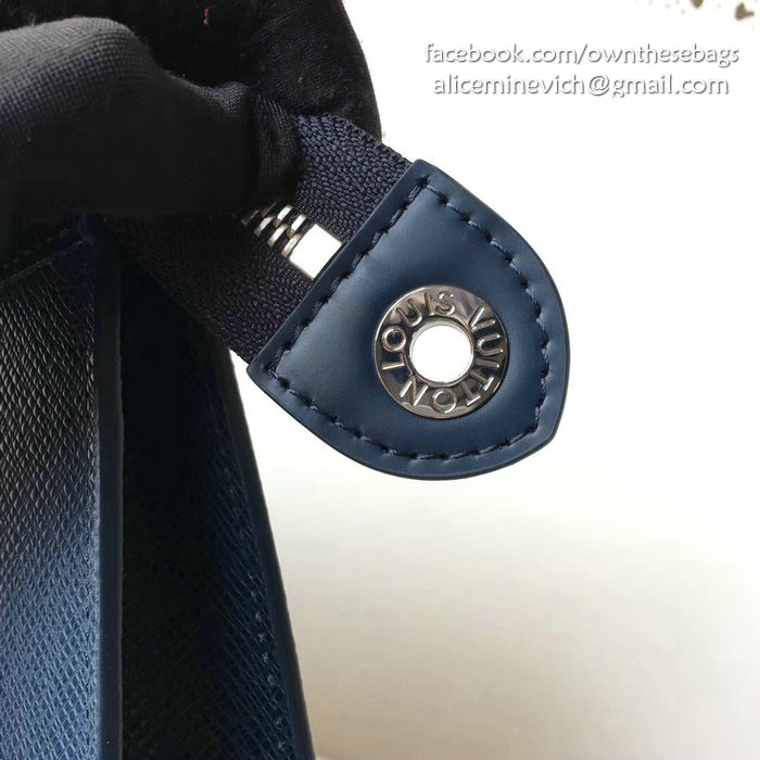 Louis Vuitton Taiga Leather Pochette Voyage MM Blue M30677