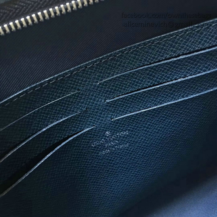 Louis Vuitton Taiga Leather Pochette Voyage MM Blue M30677