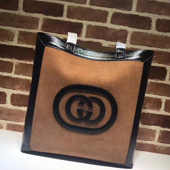 Gucci GG Ophidia Suede Large Tote Brown 519335