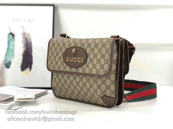 Gucci GG Supreme Messenger Bag Brown 495654