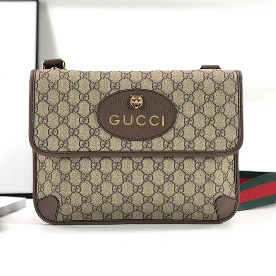 Gucci GG Supreme Messenger Bag Brown 495654