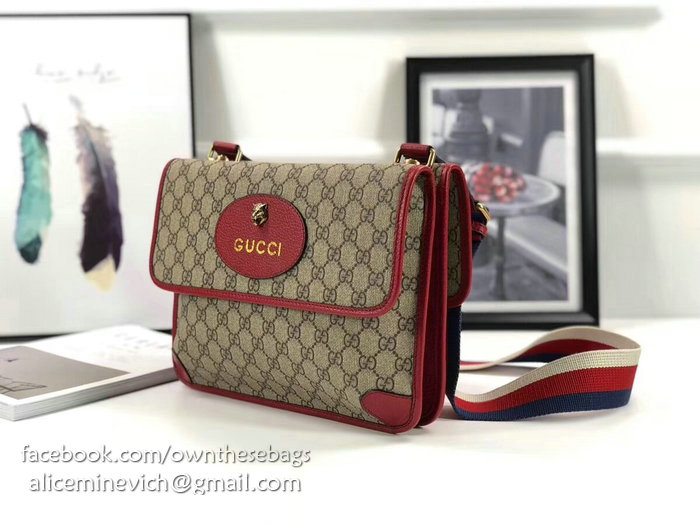 Gucci GG Supreme Messenger Bag Red 495654