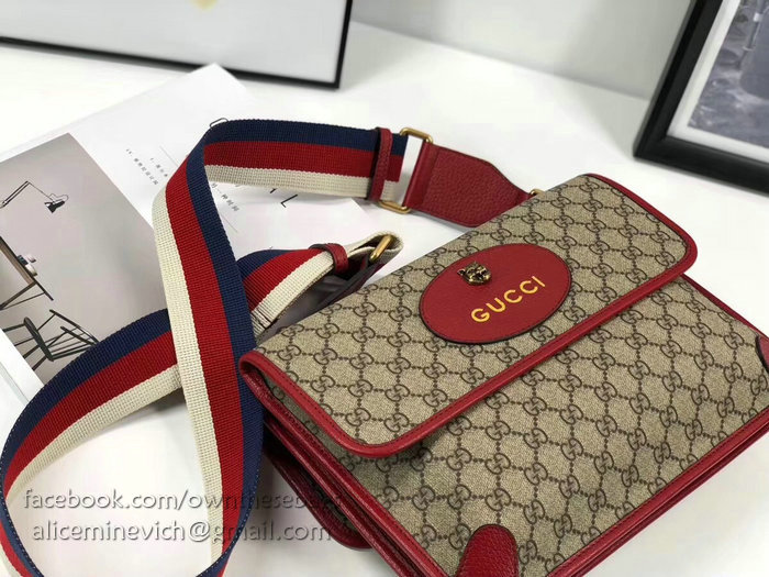 Gucci GG Supreme Messenger Bag Red 495654
