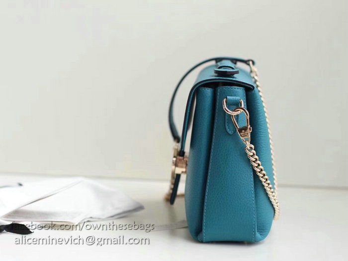 Gucci Interlocking GG Leather Crossbody Bag Blue 510302