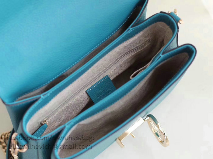Gucci Interlocking GG Leather Crossbody Bag Blue 510302