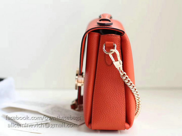 Gucci Interlocking GG Leather Crossbody Bag Orange 510302