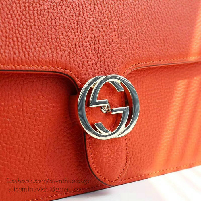 Gucci Interlocking GG Leather Crossbody Bag Orange 510303