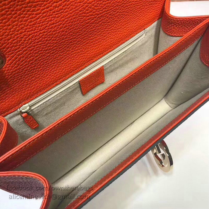 Gucci Interlocking GG Leather Crossbody Bag Orange 510303