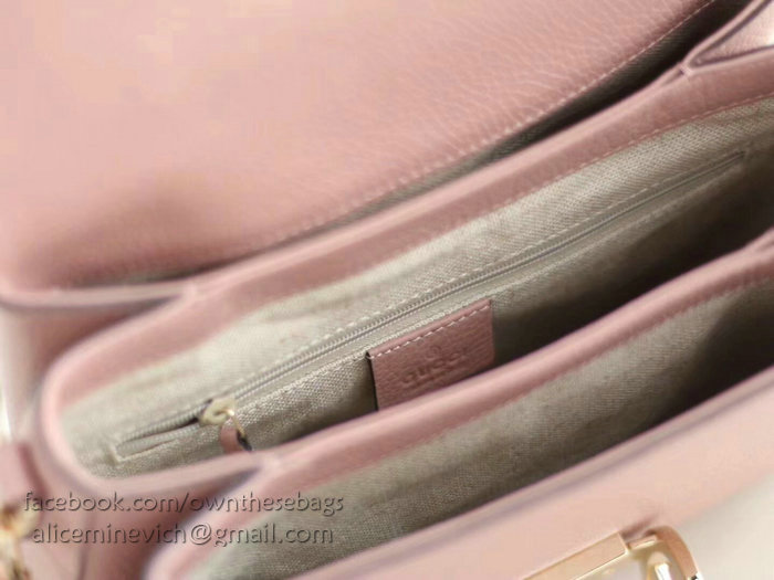 Gucci Interlocking GG Leather Crossbody Bag Pink 510302