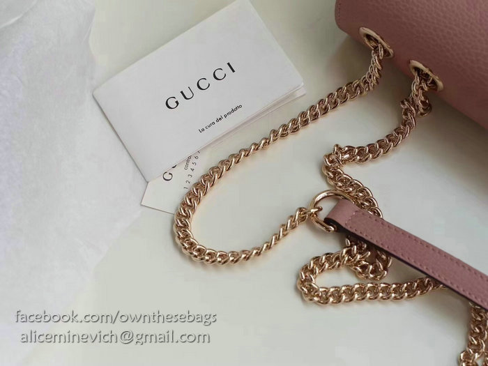 Gucci Interlocking GG Leather Crossbody Bag Pink 510303