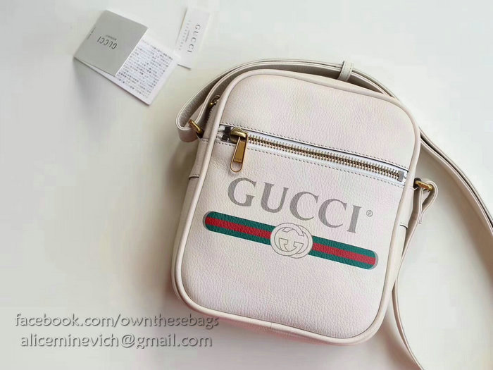 Gucci Print Messenger Bag White 523591