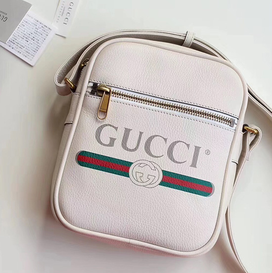 Gucci Print Messenger Bag White 523591