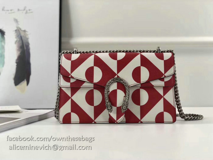 Gucci Dionysus Leather Shoulder Bag Red 400249