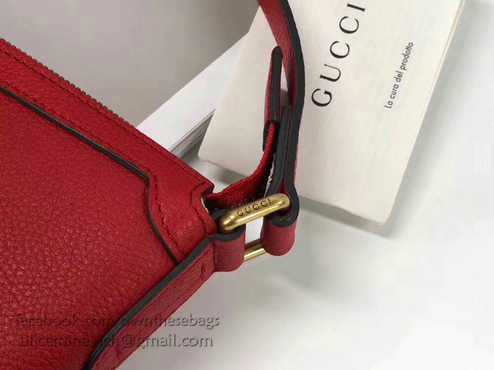Gucci Print Half-moon Hobo Bag Red 523588