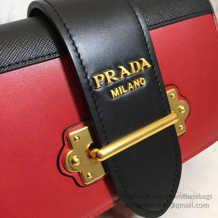 Prada Cahier Belt Bag Red and Black 1BL004