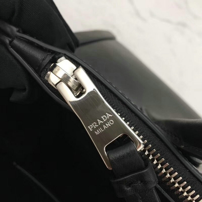 Prada Concept Leather Handbag Black 1BA183