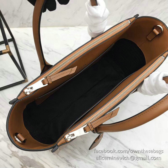 Prada Concept Leather Handbag Brown 1BA183