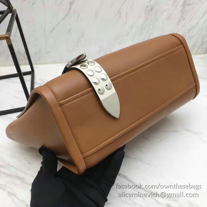 Prada Concept Leather Handbag Cognac 1BA175