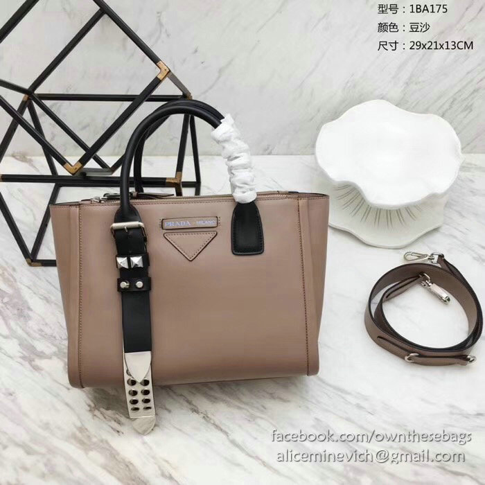 Prada Concept Leather Handbag Pink 1BA175