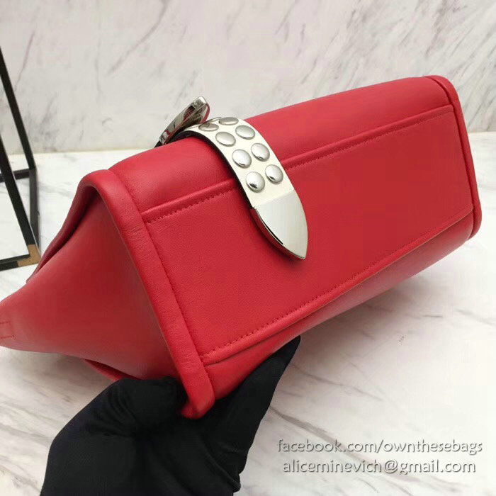 Prada Concept Leather Handbag Red 1BA175