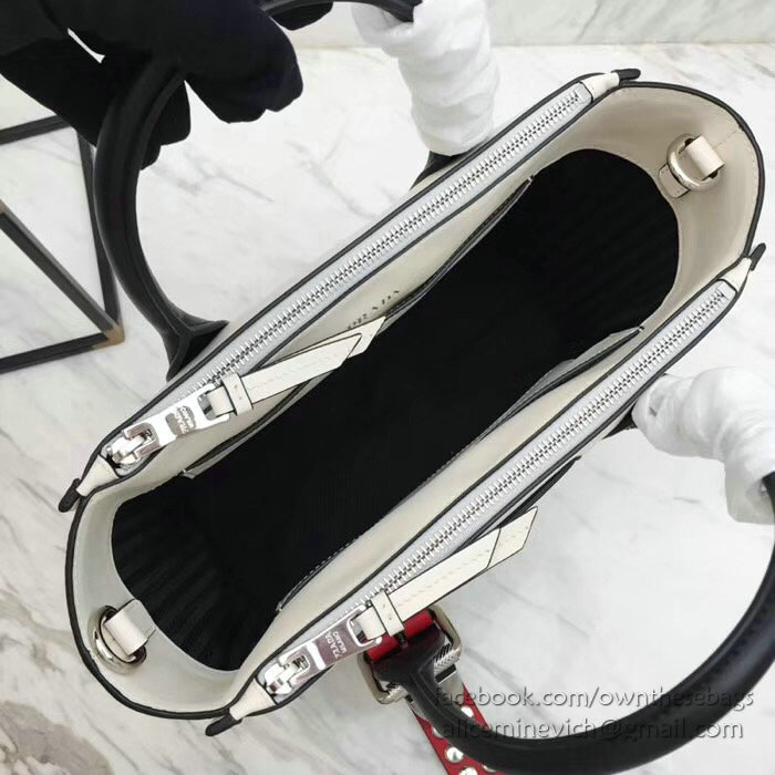 Prada Concept Leather Handbag White 1BA175