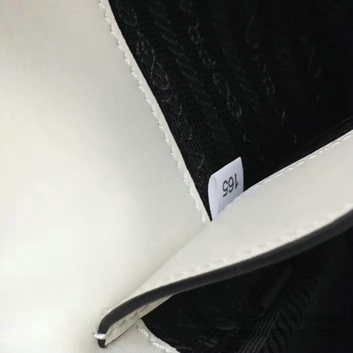 Prada Concept Leather Handbag White 1BA175