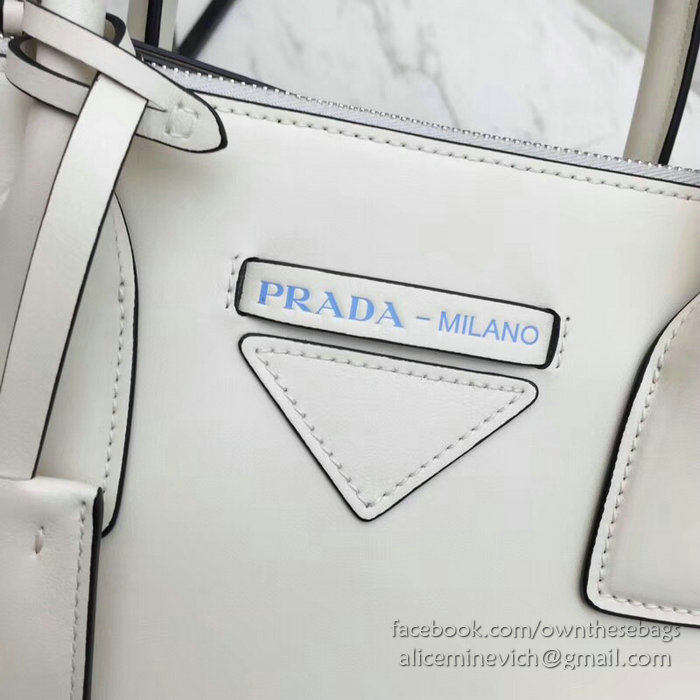Prada Concept Leather Handbag White 1BA183