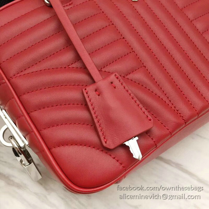 Prada Diagramme Leather Handbag Red 1BB113
