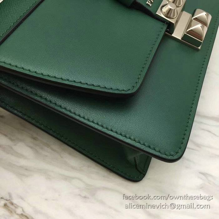 Prada Elektra Leather Bag Green 1BD121