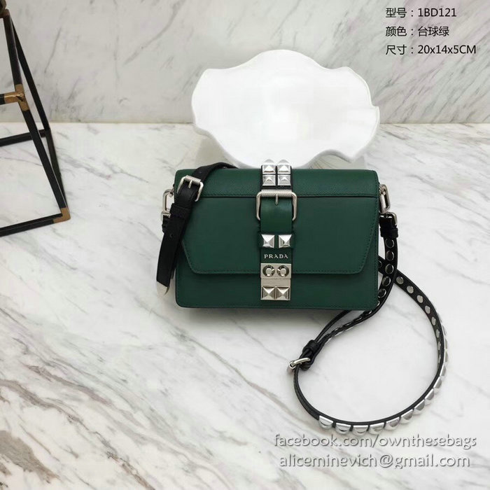Prada Elektra Leather Bag Green 1BD121