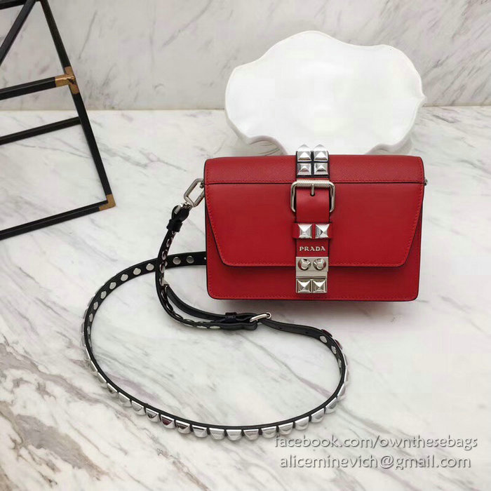 Prada Elektra Leather Bag Red 1BD121