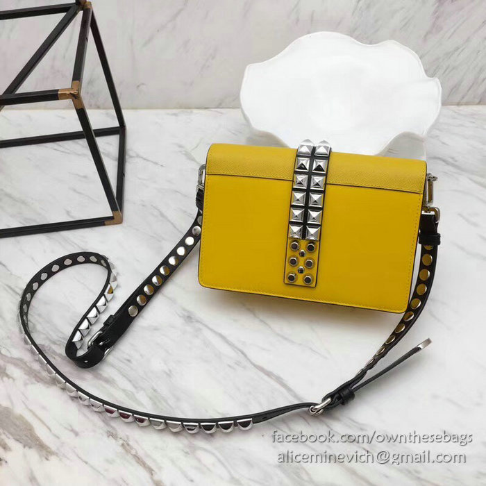 Prada Elektra Leather Bag Yellow 1BD121