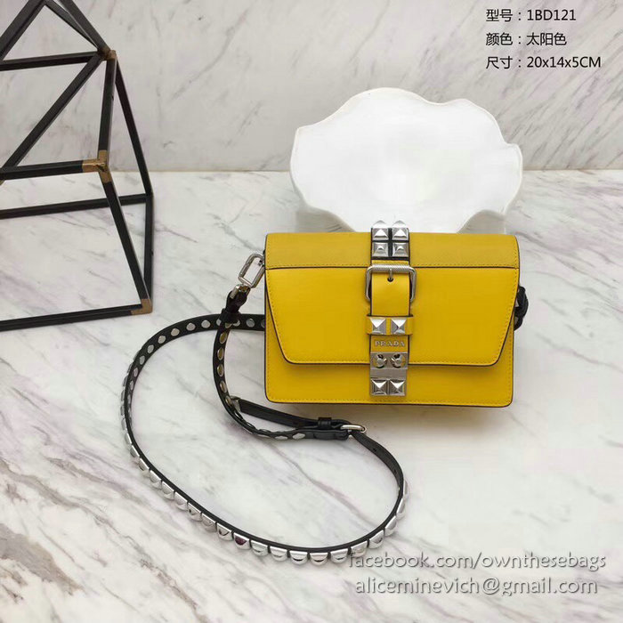 Prada Elektra Leather Bag Yellow 1BD121