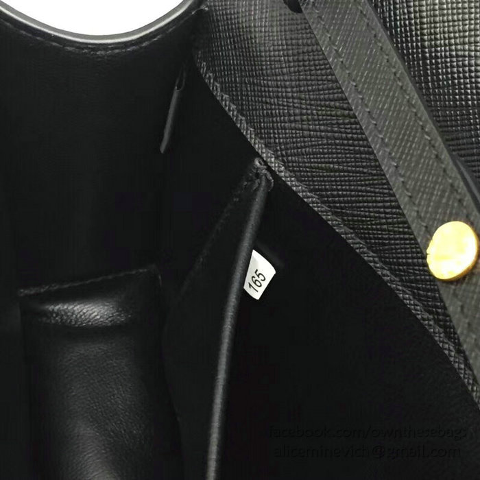 Prada Leather Shoulder Bag Black 1BF078