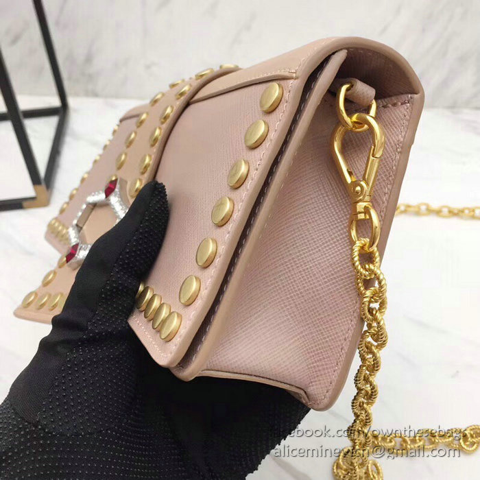 Prada Leather Shoulder Bag Pink 1BF078