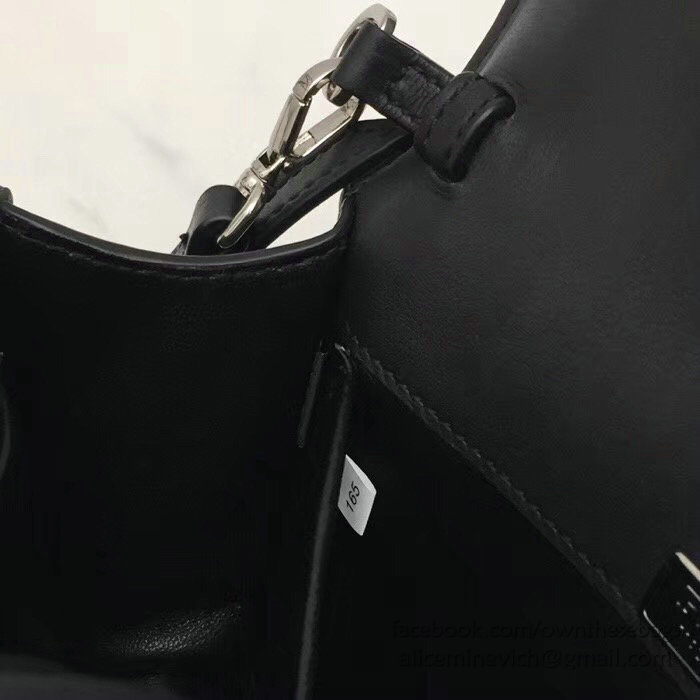 Prada Leather Shoulder Bag White and Black 1BD101