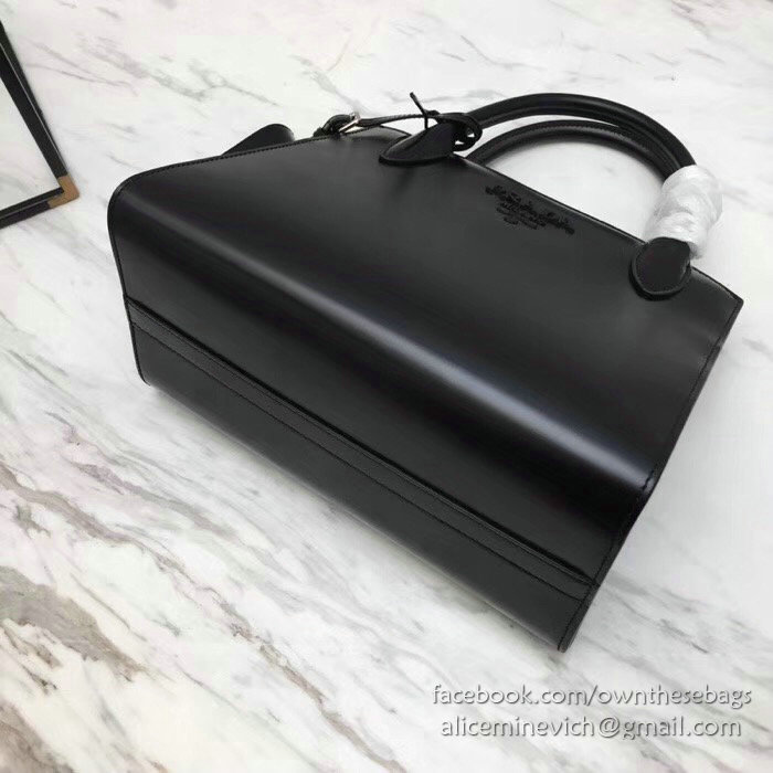 Prada Monochrome Calf Leather Bag Black 1BA156