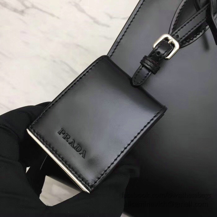 Prada Monochrome Calf Leather Bag Black 1BA156