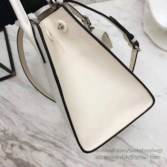 Prada Monochrome Calf Leather Bag White 1BA156
